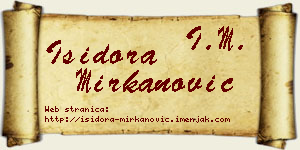 Isidora Mirkanović vizit kartica
